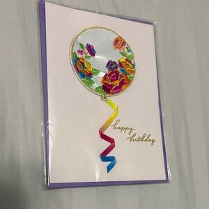 Papyrus Colorful Floral Balloon Happy Birthday Card